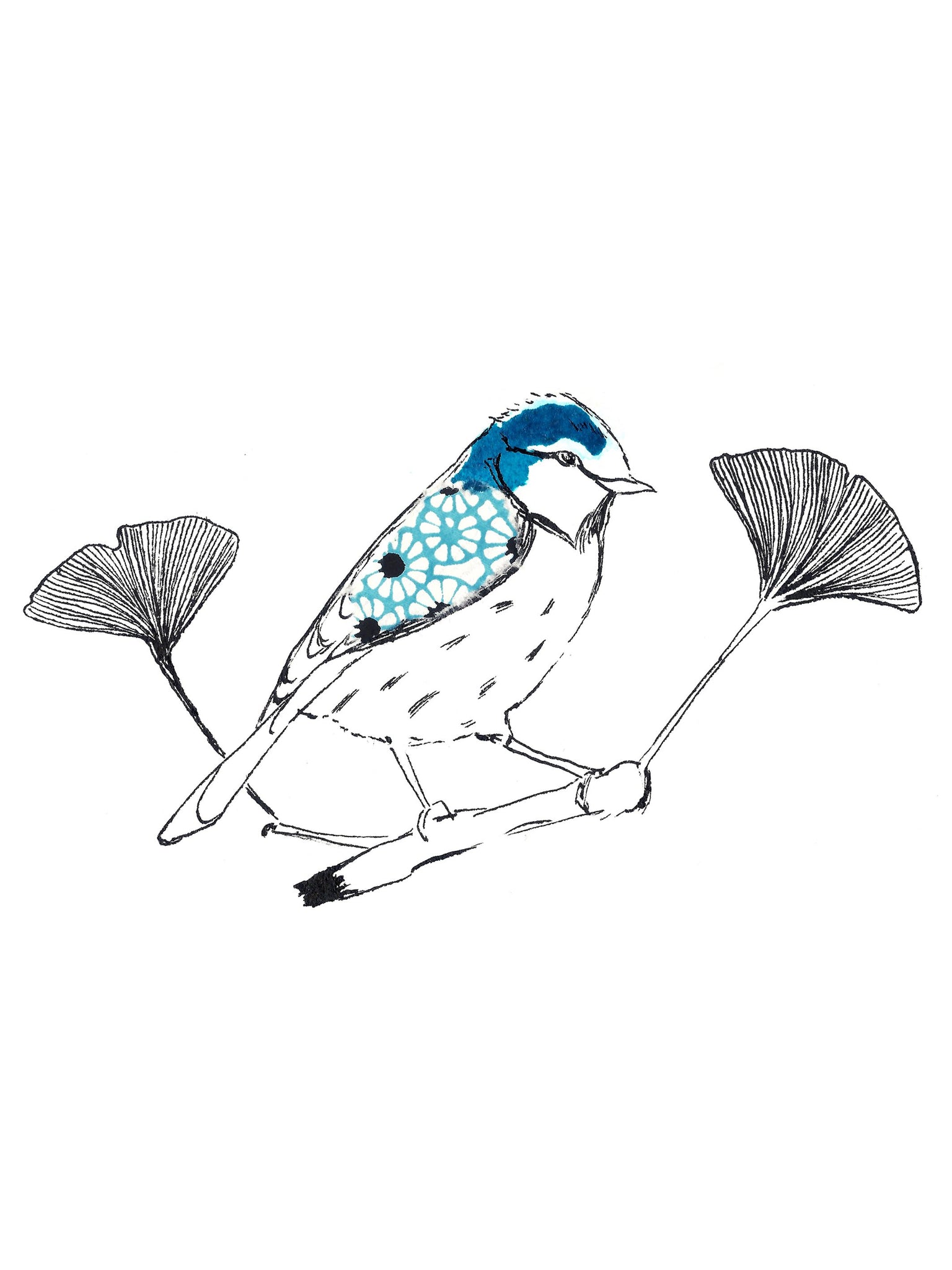 Artprint Oiseau bleu • Affiche d’art Blucanari 30x40cm