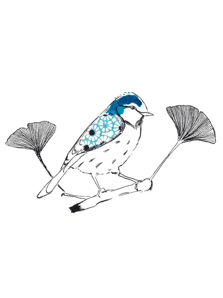 Artprint Oiseau bleu • Affiche d’art Blucanari 30x40cm