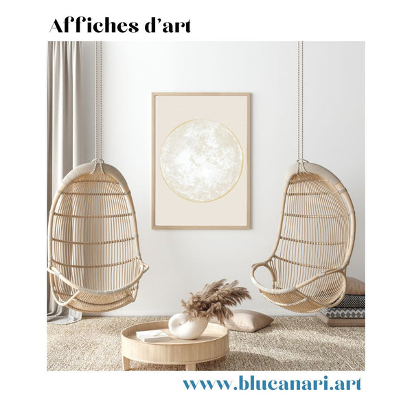 Artprint Exo Moon / Affiche d’art lune beige Blucanari - grand format
