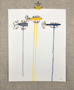 Wet fish - Tud - dessin contemporain à l'encre sur papier d'art 24x30cm