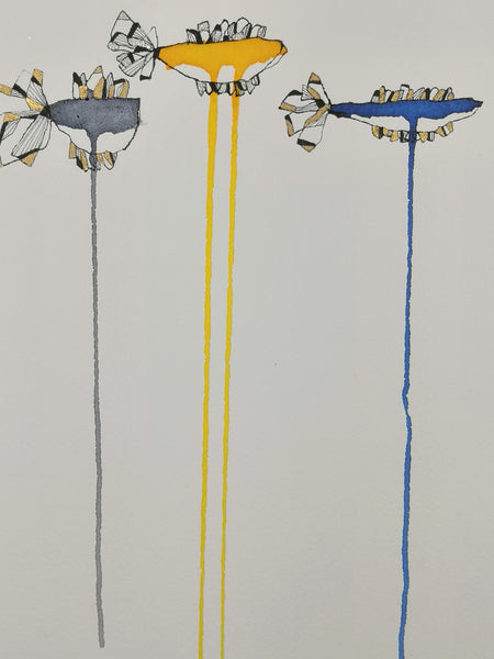Wet fish - Tud - dessin contemporain à l'encre sur papier d'art 24x30cm