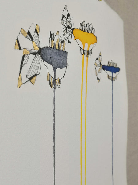 Wet fish - Tud - dessin contemporain à l'encre sur papier d'art 24x30cm