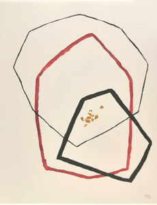 Pagan Chapel - dessin d'art abstrait 24x30cm - Tud / Blucanari