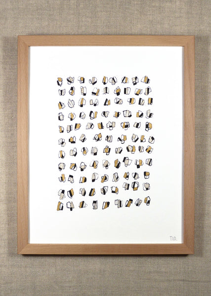 Dessin d'art Litanies - Tud - Dessin contemporain à l’encre sur papier d’art 24x30cm