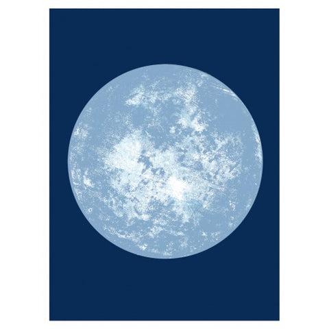 Artprint Exo Moon / Affiche d’art lune bleu clair Blucanari - grand format