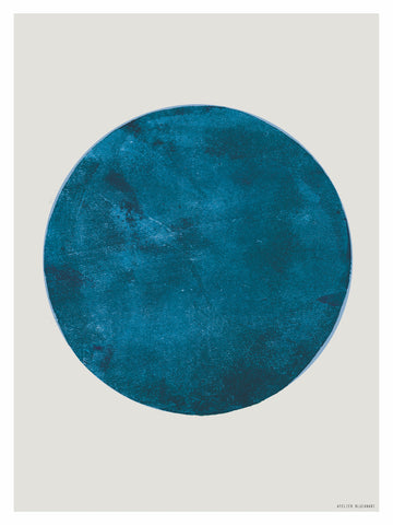 Artprint Exo Moon cobalt • Affiche d’art lune bleu cobalt Blucanari - grand format