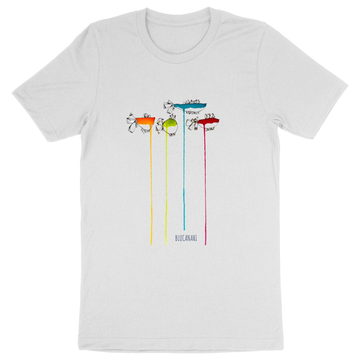 T shirt homme coton bio Wet Fishes Multicolor - BLUCANARI