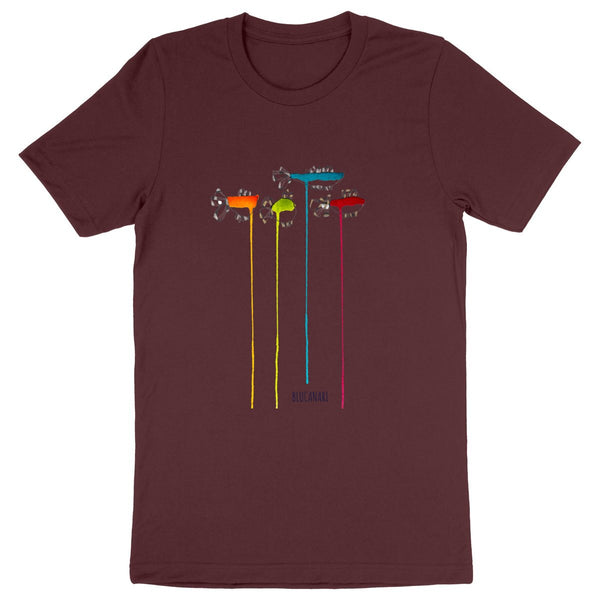 T shirt homme coton bio Wet Fishes Multicolor - BLUCANARI