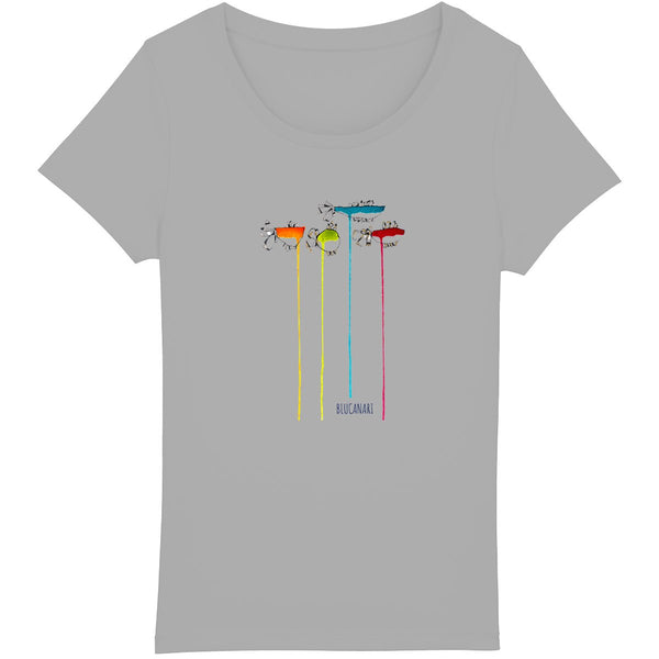 T shirt femme WET FISHES MULTICOLOR - BLUCANARI