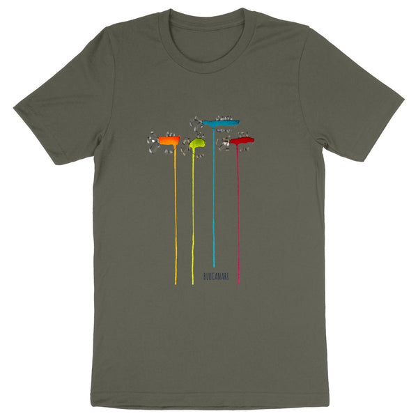 T shirt homme coton bio Wet Fishes Multicolor - BLUCANARI