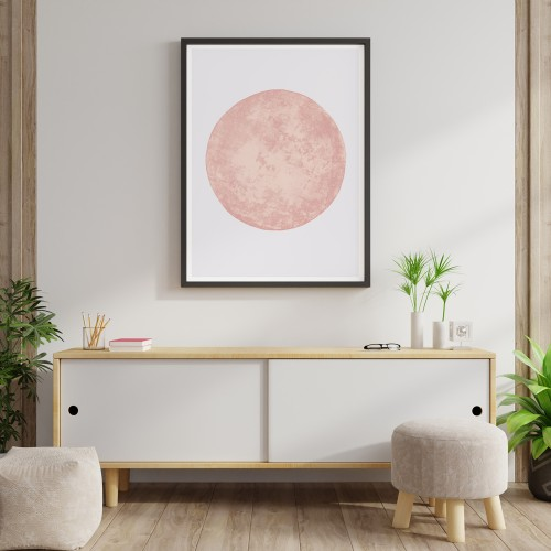 Artprint Exo Moon / Affiche d’art lune rose Blucanari - grand format